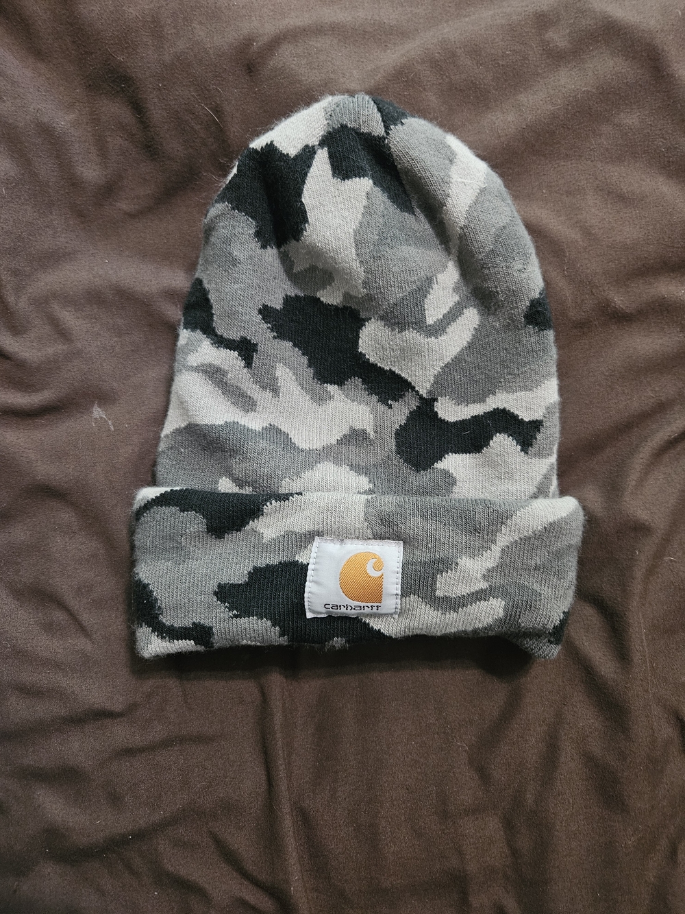 Carhartt Gray Camo Folded Cuff Beanie